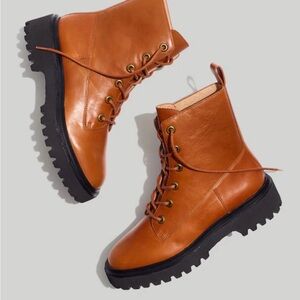Madewell Rayna lace up combat style boots